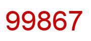 Number 99867 red image