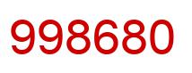 Number 998680 red image