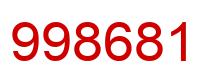 Number 998681 red image