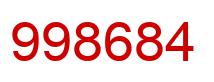 Number 998684 red image