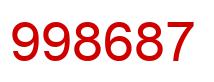 Number 998687 red image