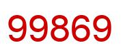 Number 99869 red image