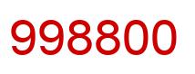 Number 998800 red image