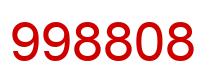 Number 998808 red image