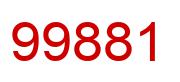Number 99881 red image