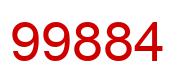 Number 99884 red image