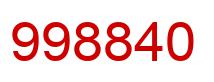 Number 998840 red image