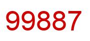 Number 99887 red image