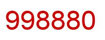 Number 998880 red image