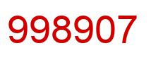 Number 998907 red image