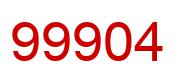 Number 99904 red image