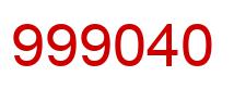 Number 999040 red image