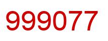Number 999077 red image
