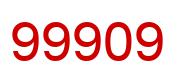 Number 99909 red image
