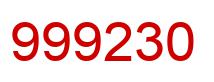 Number 999230 red image