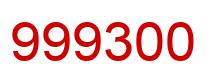 Number 999300 red image