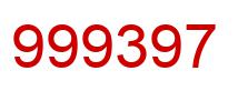 Number 999397 red image