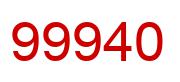 Number 99940 red image