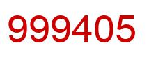 Number 999405 red image