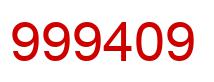Number 999409 red image