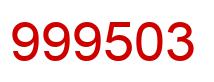 Number 999503 red image