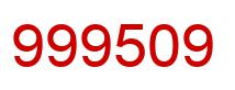 Number 999509 red image
