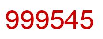 Number 999545 red image