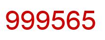 Number 999565 red image