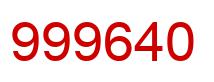 Number 999640 red image