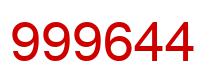 Number 999644 red image