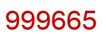Number 999665 red image