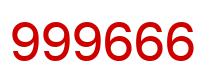 Number 999666 red image