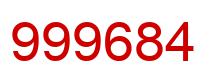 Number 999684 red image