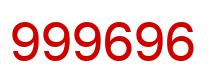 Number 999696 red image