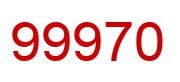 Number 99970 red image