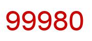 Number 99980 red image
