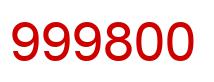 Number 999800 red image