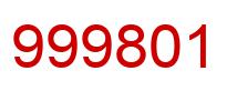 Number 999801 red image