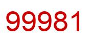 Number 99981 red image