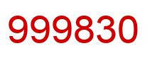 Number 999830 red image