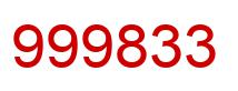 Number 999833 red image