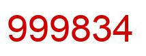 Number 999834 red image