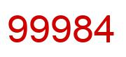 Number 99984 red image