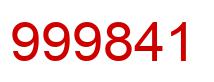 Number 999841 red image