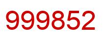 Number 999852 red image