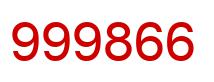 Number 999866 red image