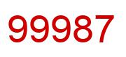 Number 99987 red image