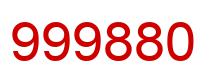 Number 999880 red image