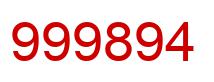 Number 999894 red image