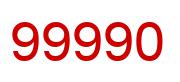 Number 99990 red image